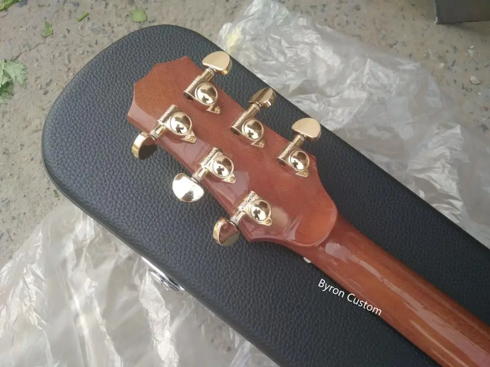 free shipping handmade guitar AAAA all solid wood customize cocobolo single cut design acoustic electric | Спорт и развлечения