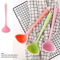 1pcs translucent silicone soup spoon anti scald cold heat resistant soup spoon kitchen cooking utensil cooking tools