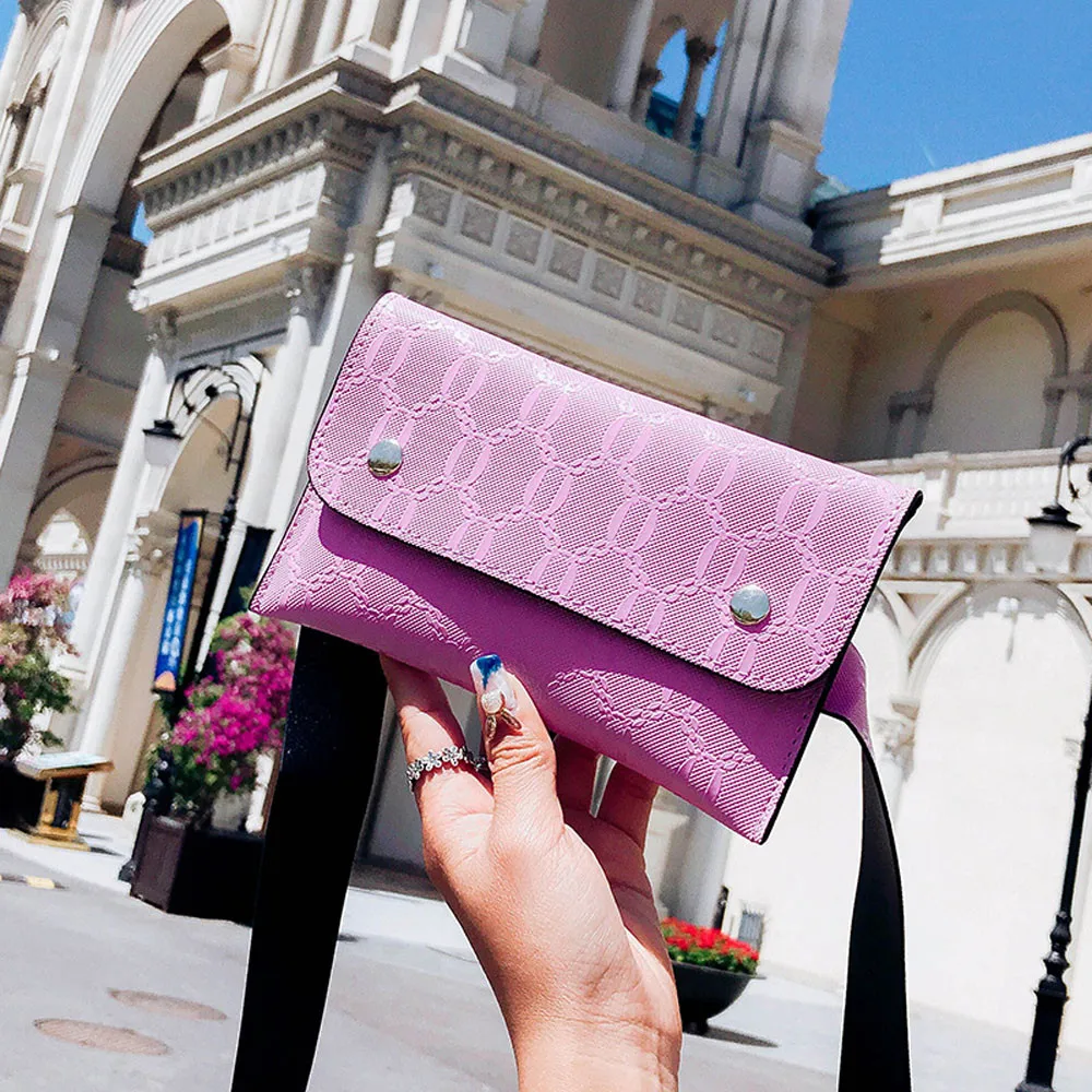 Новинка 2019 модная Женская поясная сумка однотонная квадратная мягкая задняя