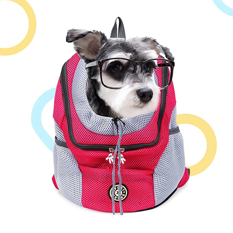 

Out Double Shoulder Portable Travel Backpack Outdoor Pet Dog Carrier Bag Pet Dog Front Bag Mesh Backpack Head Pet Supplies