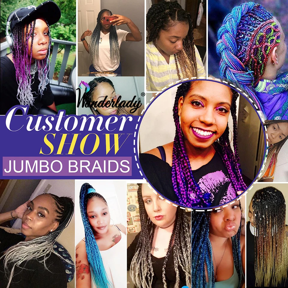 WonderLady 3 шт./лот Джамбо косы синтетические плетеные удлинители волос