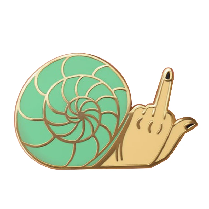 Жесткая эмалированная шпилька с улиткой|Броши| |
