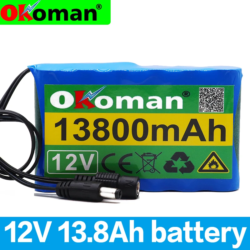100% Оригинальный 12V аккумулятор 13.8Ah 18650 перезаряжаемый комплект литий ионный