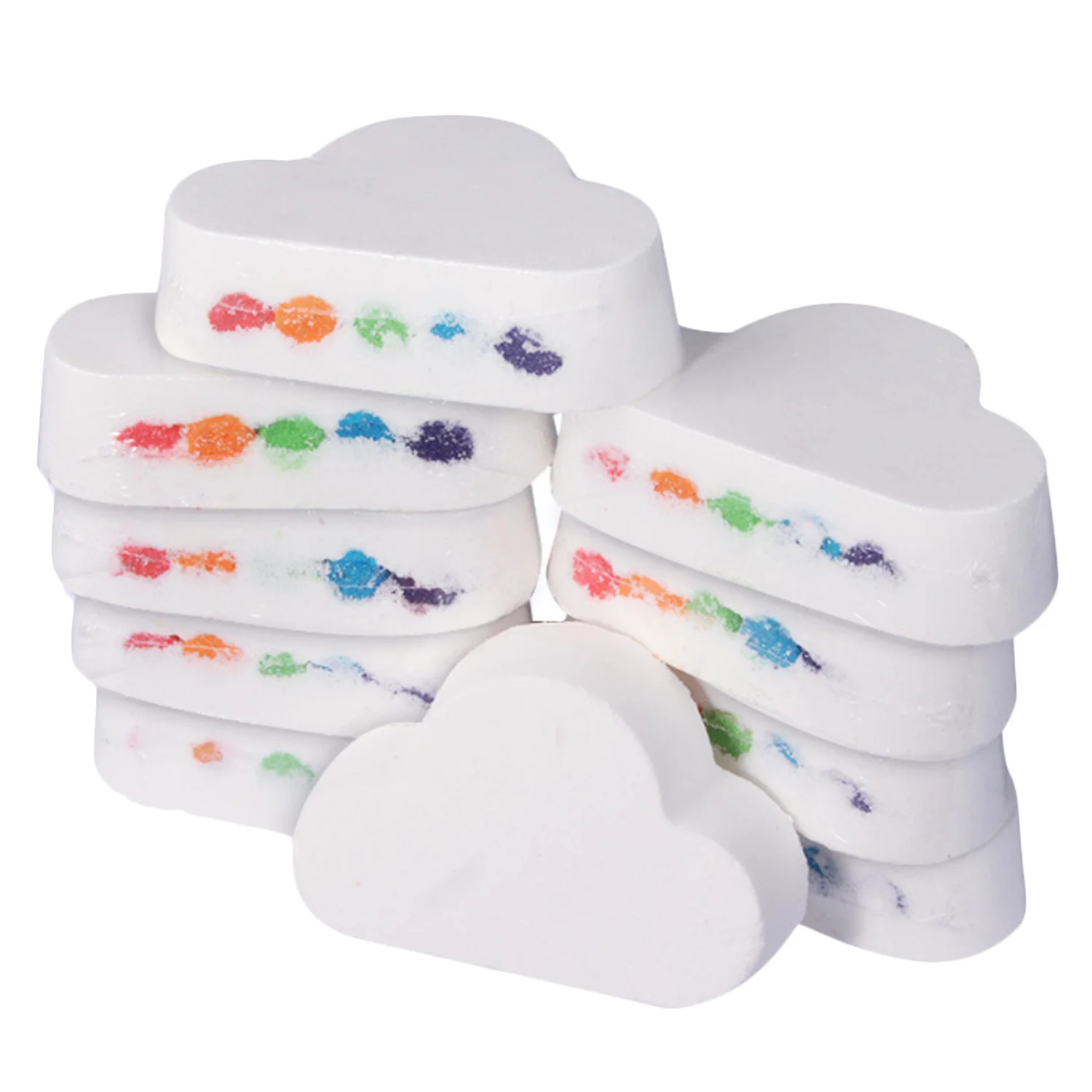 

1pc Rainbow Cloud Salt Essential Oil Bathing Ball Bubble Exfoliating Moisturizing Skin Care Props Natural Bubble Bath Bombs Ball