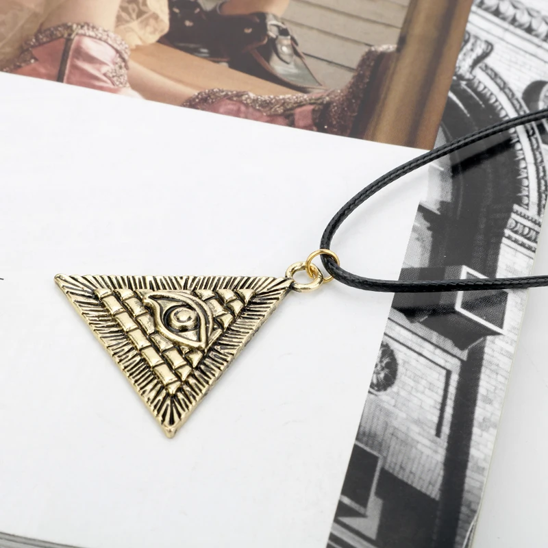 HANCHANG Unique Design Slavic Viking Jewelry Ancient Egyptian Pyramid Evil Charm Egypt Eye of God Pendant Necklace For Men | Украшения и
