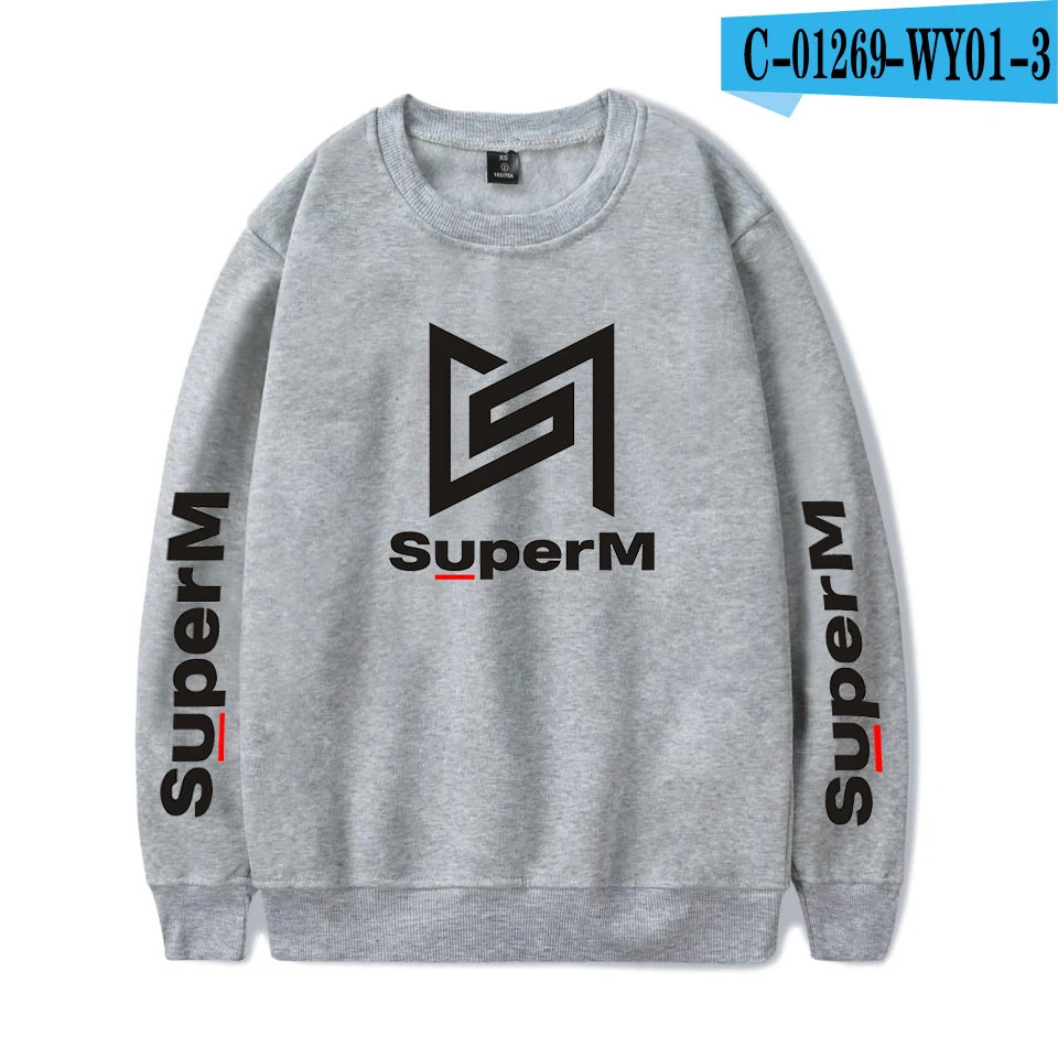 

Super M Cool Print Fashion Round Neck Men's Fashion Hoodless Sweatshirt Men/Women K-pop Female Fan Clothing