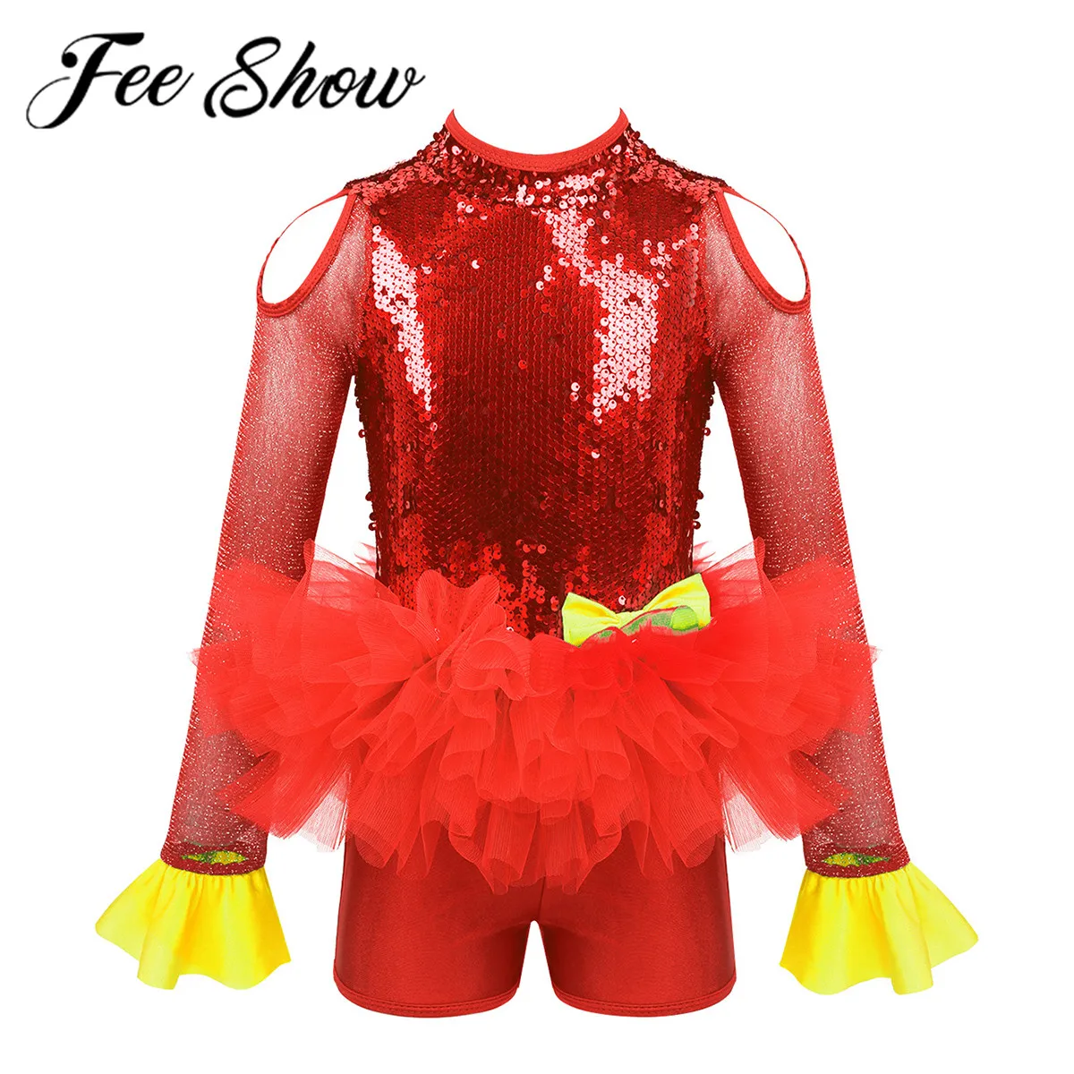 

Блестящий гимнастический купальник для танцев балерины, костюм современного ритмичного балетного танца, трико для детей, девочек, детское ...