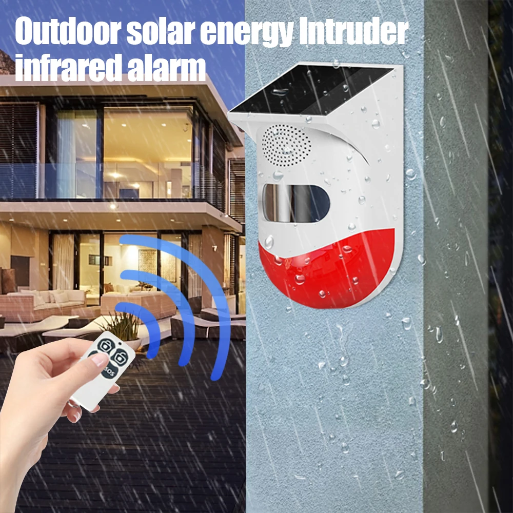 

Tuya Wifi Solar Strobe Light Motion Sensor Smart Outdoor Wireless Alarm Detector Waterproof 433MHz Remote Control Siren