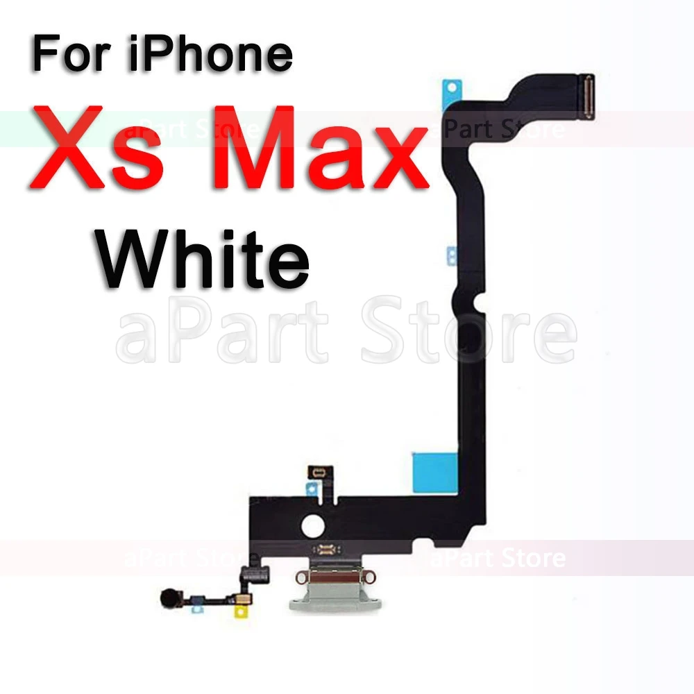 Нижняя док-станция для зарядки для iPhone Xs Max X XR 7 8 Plus USB зарядное устройство Порт платы док-станция разъем микрофон гибкий кабель Замена - Цвет: Xs Max White