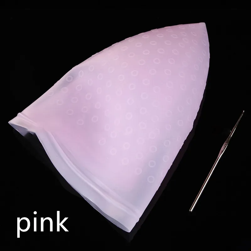 Pro Salon Dye Silicone Cap+ Hook Hair Salon Color Coloring Highlighting Reusable Set Frosting Tipping Dyeing Color Tools
