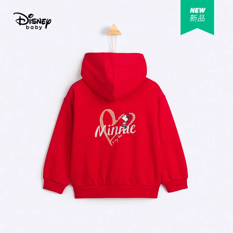 

Original Disney Girl's Coat Spring And Autumn Hooded Cartoon Minnie Donald Duck Casual Zipper Top DB031IE36