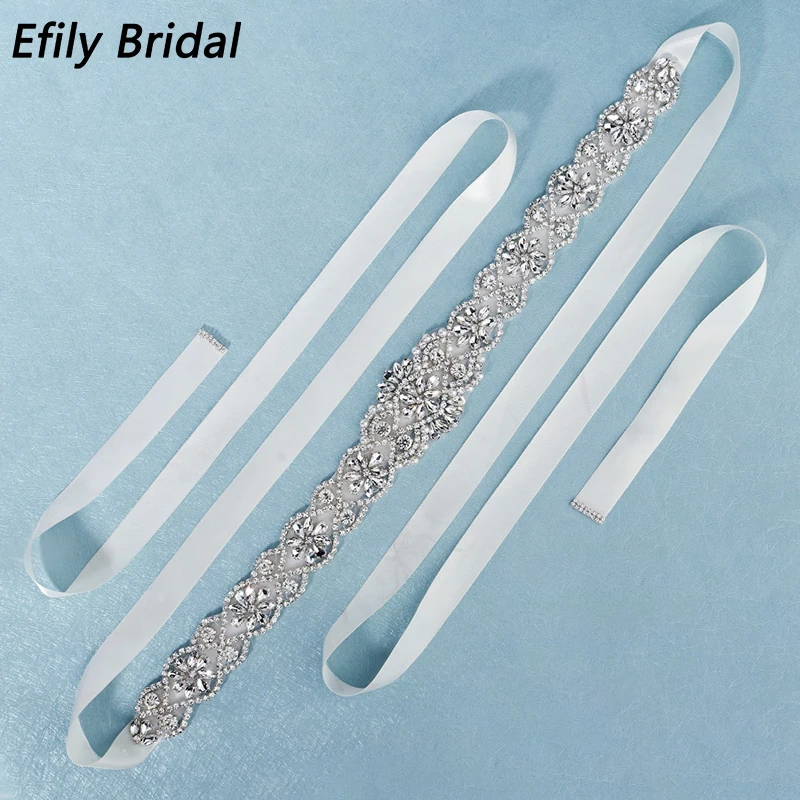 

Efily Bridal Handmade Rhinestone Belts for Women Accessories Party Crystal Wedding Dress Belt Strass Bride Sash Bridesmaid Gift