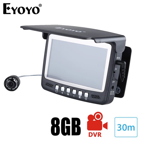 30M Cable with DVR Eyoyo 15 м 30 м рыболокатор подводный 1000TVL лед рыбалка видео запись камера DVR 8 инфракрасный светодиодный - Цвет: 30M Cable with DVR