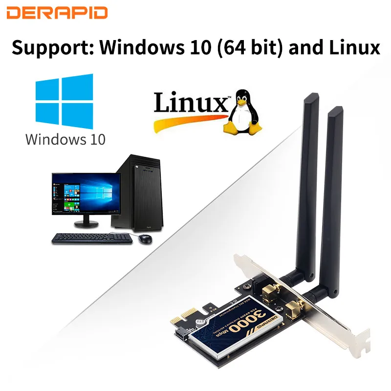 Беспроводной Адаптер 2 4 Гбит/с Gigabit PCIe Wi Fi 6 AX200 карта PCI E 1X двухдиапазонный 2974