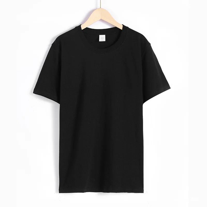 

Men's and women's cotton blank t-shirts with short sleeves in summer