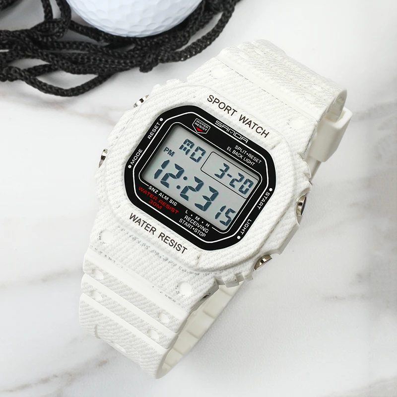 

SANDA Mens Watch Fashion Waterproof Stopwatch LED Men Women Digital Watch Electronic Clock Sports Watches for Men Montre Homme