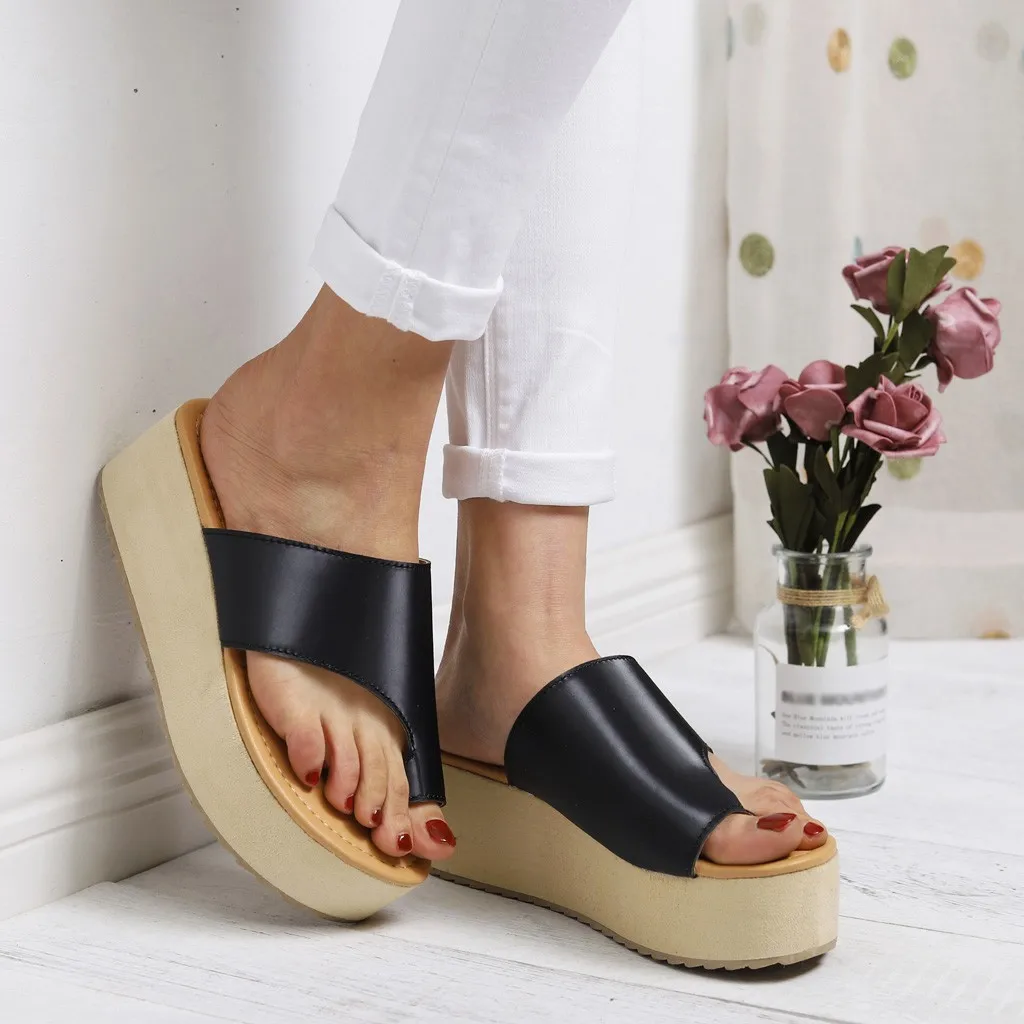 SAGACE/женские босоножки на танкетке Классические однотонные дышащие пляжные