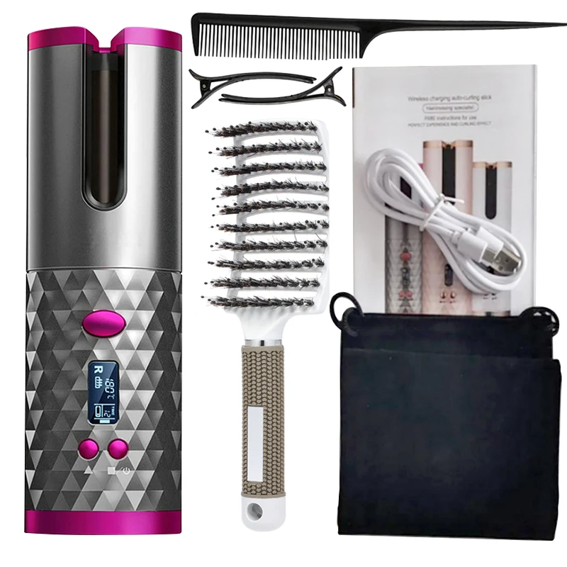 

Automatic Hair Curler Auto Ceramic LCD Curling Iron Hair Waver Tongs Beach Waves Styling Tools Iron Curling Wand USB Air Curler