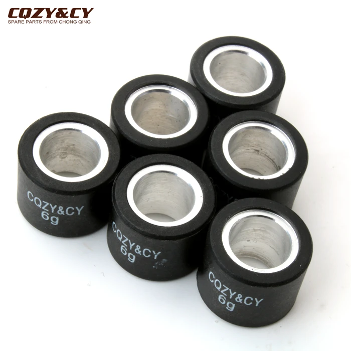 

6 шт., вариаторы, гоночные роликовые грузы, фотовес 0-8 г, 19x15,5 мм, для Gilera Dna 50, Ice Runner Purejet Storm Typhoon Eu2 50cc CM1102015