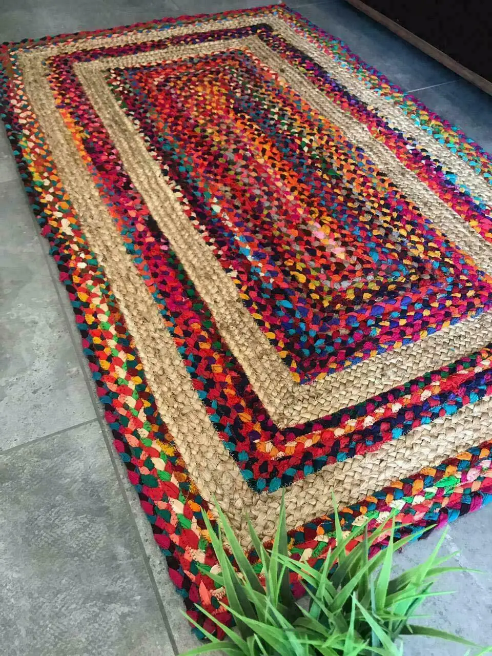 

Jute Cotton Carpet 100% Double-sided Handmade Carpet Modern Life Runner Small Carpet Home Decoration