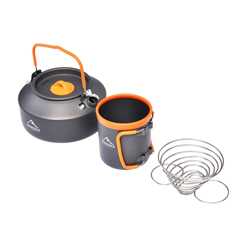 

Набор посуды для кемпинга NEW-WIDESEa, Уличное оборудование для посуды, кружка, чайник, горшок, кухонный чайник, стойка с фильтром, чашка