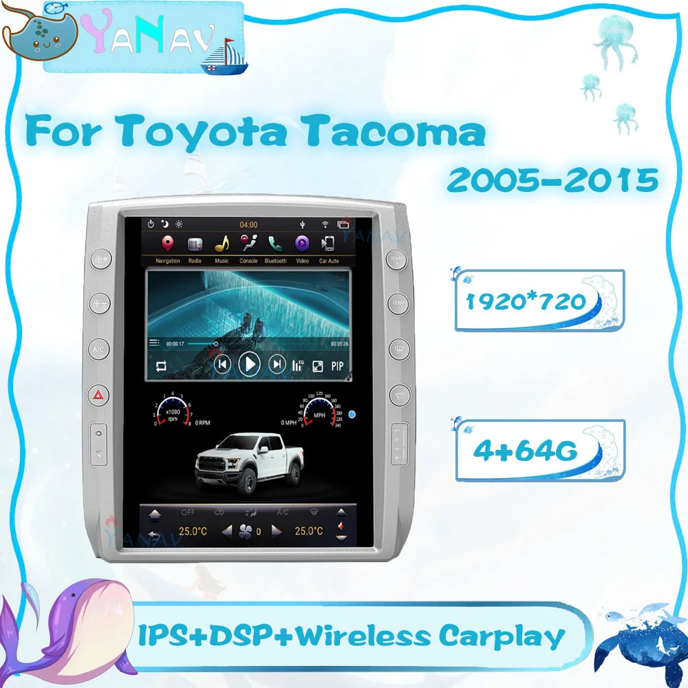 

12.1 inch For Toyota Tacoma 2005-2015 Car Radio Android GPS Navigation Stereo Receive Video Multimedia Player Built in Carplay