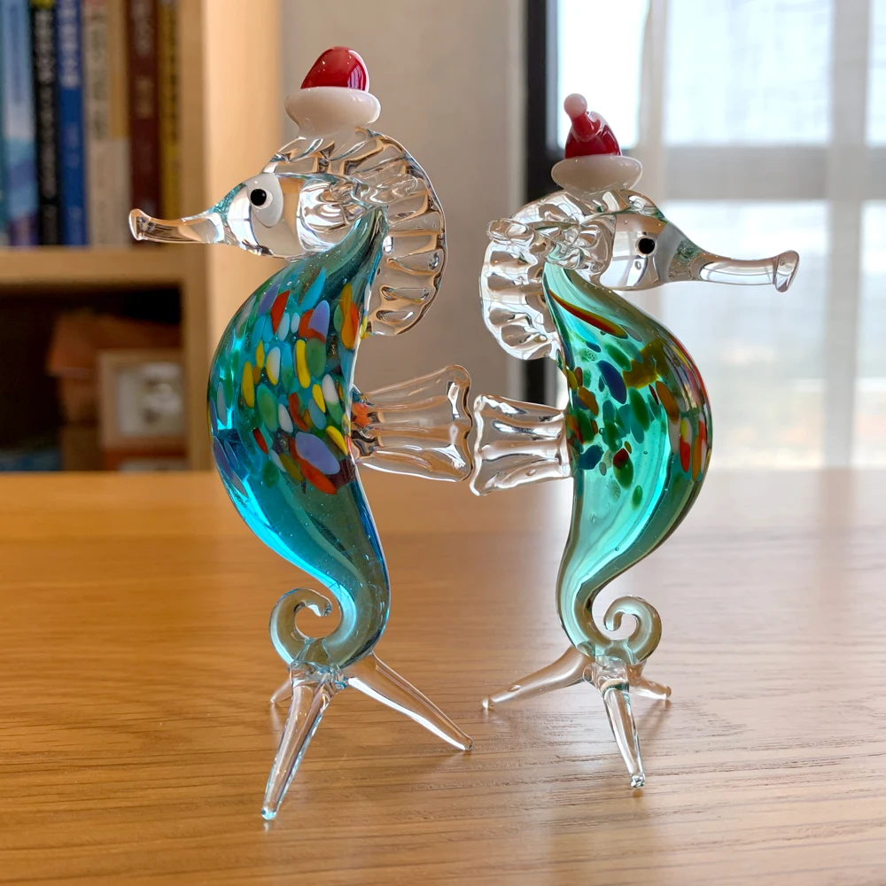 Красочные Хрустальные Фигурки морских животных гиппокамп миниатюрные