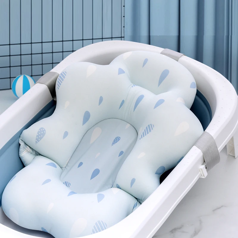 Cartoon Portable Baby Shower Bath Tub Pad Non-Slip Bathtub Mat Newborn Safety Security Support Cushion Foldable Soft Pillow |