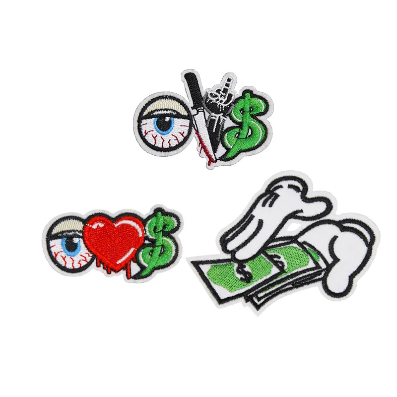 

Нашивки с надписью Money Eyes, вышитая вышивка, нашивка для шитья, нашивка для одежды, наклейки для одежды «сделай сам», аксессуары для одежды