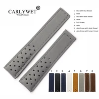 carlywet 20 22mm real calf leather grey suede vintage replacement wrist watch band strap belt