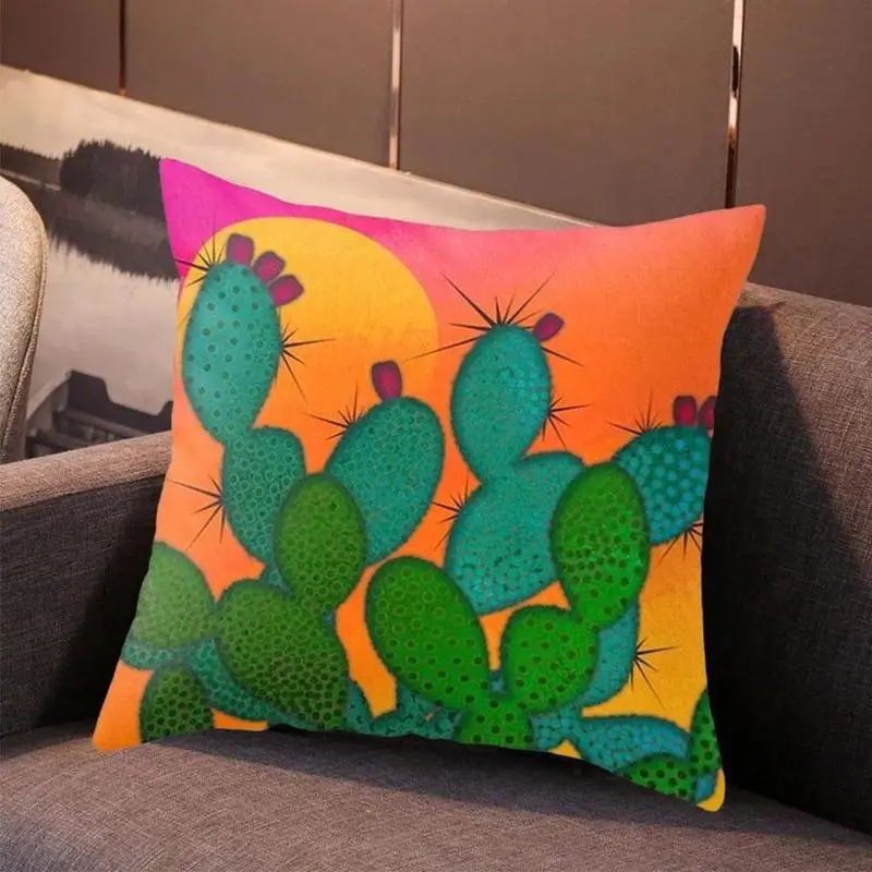 

Cactus Pillowcase Flower Pattern Throw Pillow Car Home Decor Sofa Bed Decorative Cushion Cover Printed Pillowcase cover 45x45cm