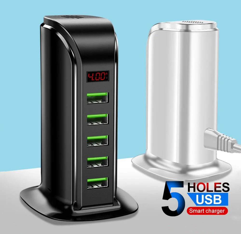 Sindvor 5 портов USB зарядное устройство концентратор светодиодный дисплей мульти док