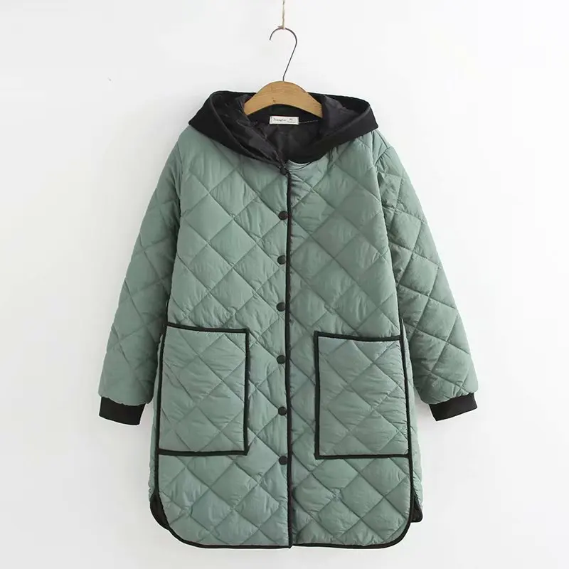 

Plus Size 4XL Womens Autumn Winter 2022 New Coats Loose Hooded Casual Jackets Oversized Outerwear Female Down Cotton Jacket Coat