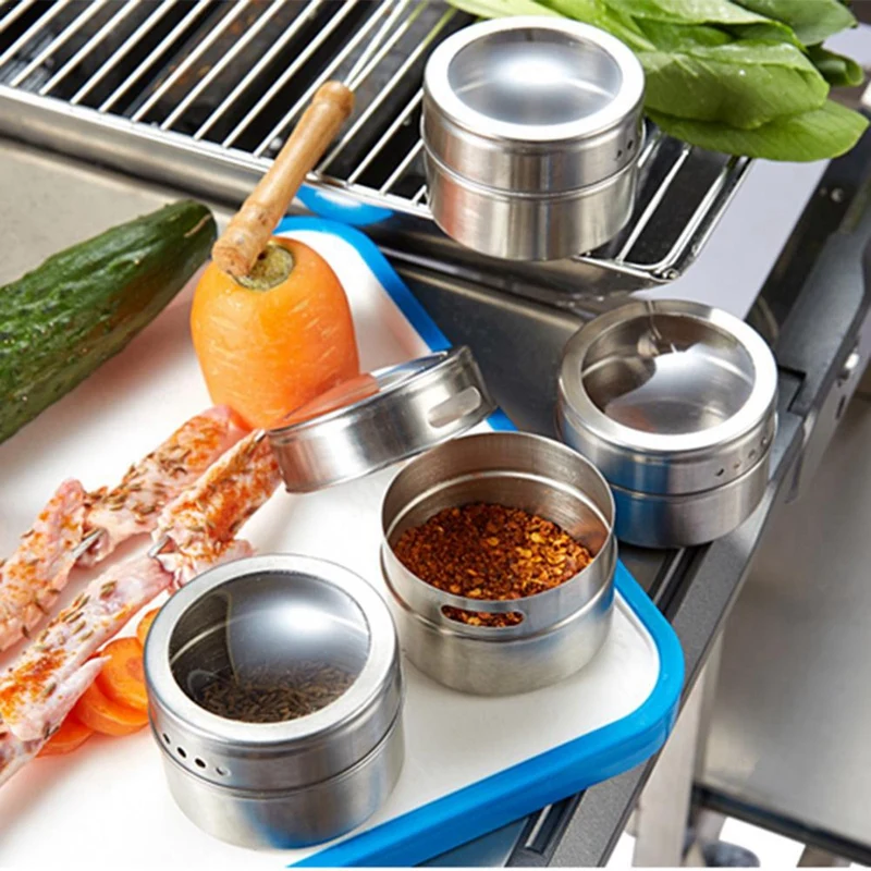 Кухонная банка для приправ из нержавеющей стали коробка специй баночка барбекю