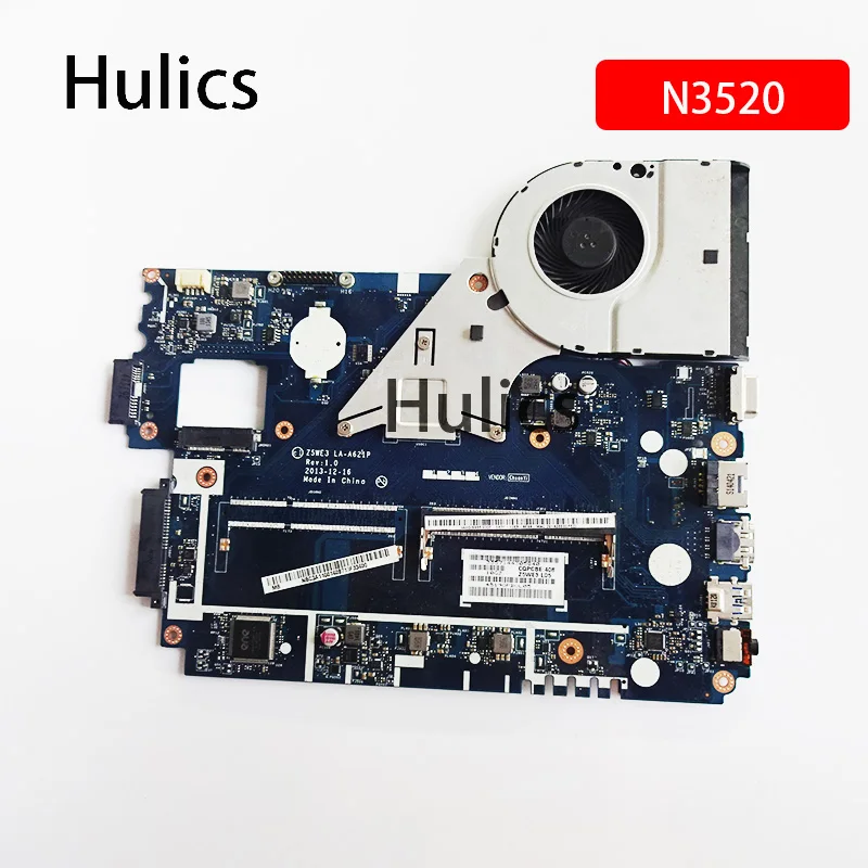 

Оригинальная материнская плата Hulics для ноутбука Acer aspire E1-510 E1-510-2500, материнская плата Z5WE3 LA-A621P, процессор N3520