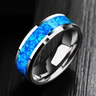 Новинка 2021, модное мужское обручальное кольцо, синее кольцо, ювелирное изделие 8 мм