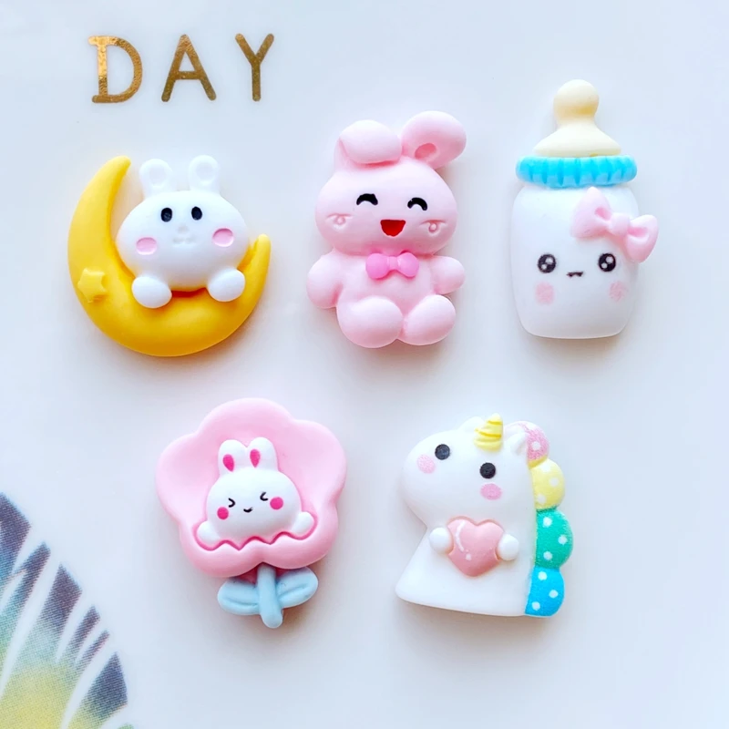 10 шт. новые милые мини животные фигурка из смолы ремесла с плоским основанием