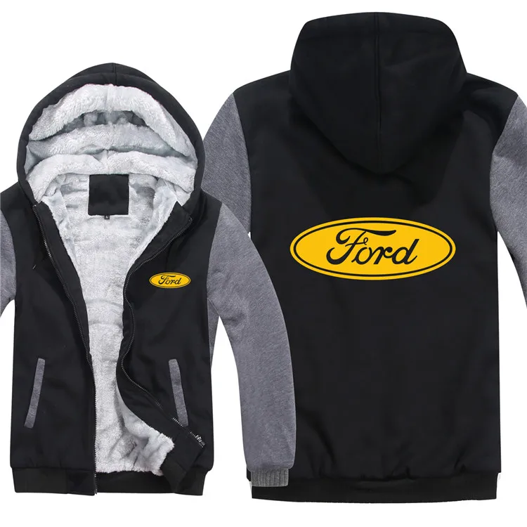 as picture Ford толстовки зимняя Мужская модная повседневная шерстяная флисовая толстовка Ford пуловер Мужское пальто - Цвет: as picture
