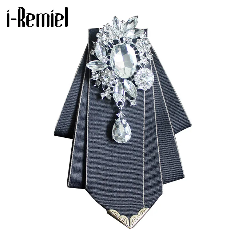 Банты со стразами нагрудник ткань искусство цветок заколки кристаллы и броши