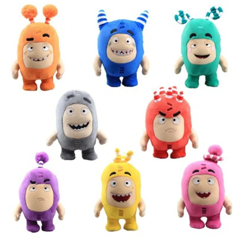 

Новинка, Лидер продаж, плюшевые игрушки Oddbods 18 см с героями мультфильмов, милые мягкие плюшевые игрушки с предохранителем, пузырьки ПОГО, Slick Zeke Jeff, игрушки для детей, рождественский подарок