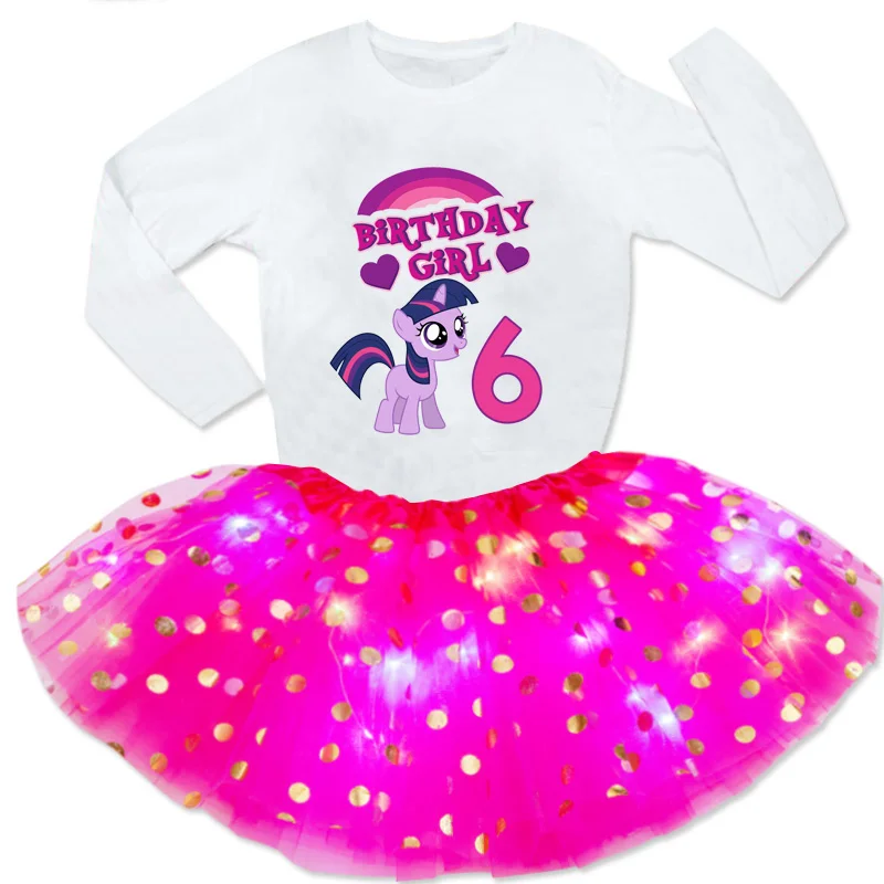 

Kids Girl Dress Sets Princess Girl Set Birthday Party 2 Pc Light Dress+t Shirt Kids Design Your Name and Number Birthday Present