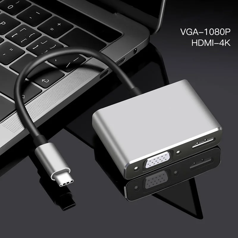 Зарядный usb-кабель типа C к HDMI с поддержкой 4K адаптера VGA USB3.0 аудио-видео конвертер