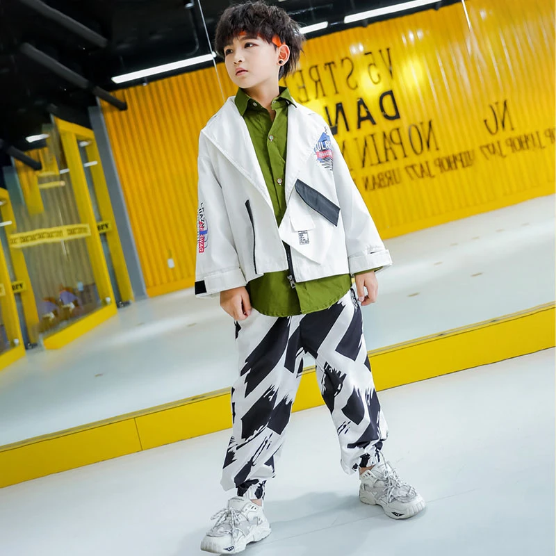 Детский костюм в стиле хип-хоп уличная одежда для мальчиков выступлений на сцене