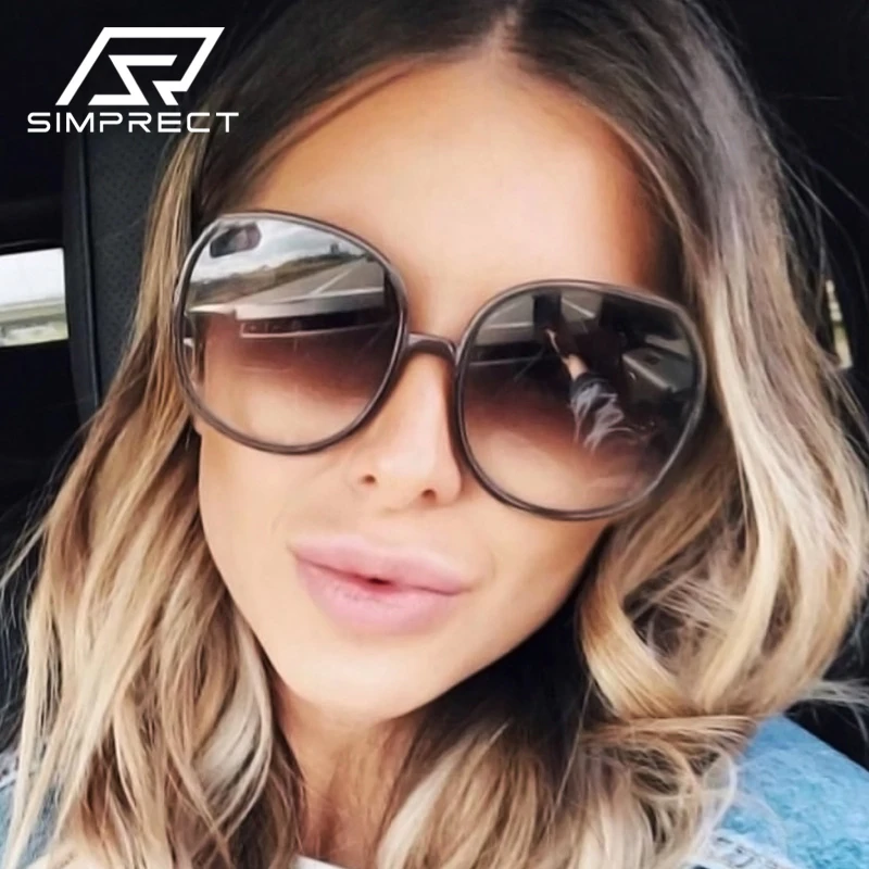 SIMPRECT негабаритный очки солнцезащитные женские 2020 мода винтажные круглые
