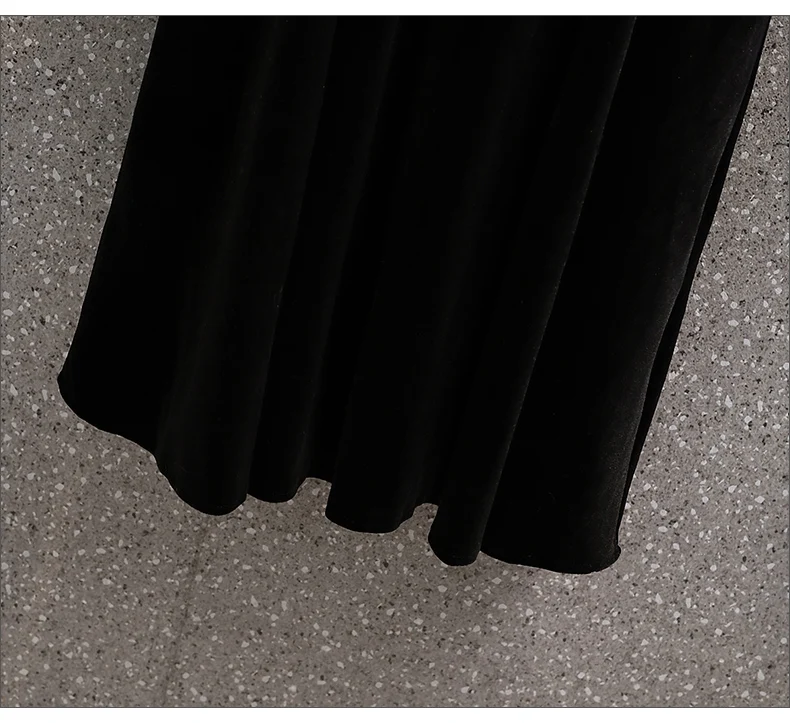 Женское винтажное бархатное платье элегантное черное до колена с кружевной