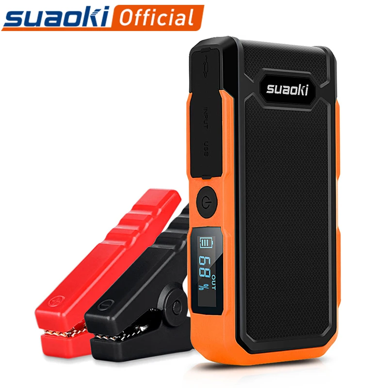 Suaoki U10, 20000 мА/ч, стартер для автомобиля, внешний аккумулятор, внешний аккумулятор, перезаряжаемый аккумулятор, 12 В, 800 А, пиковый светодиодный светильник