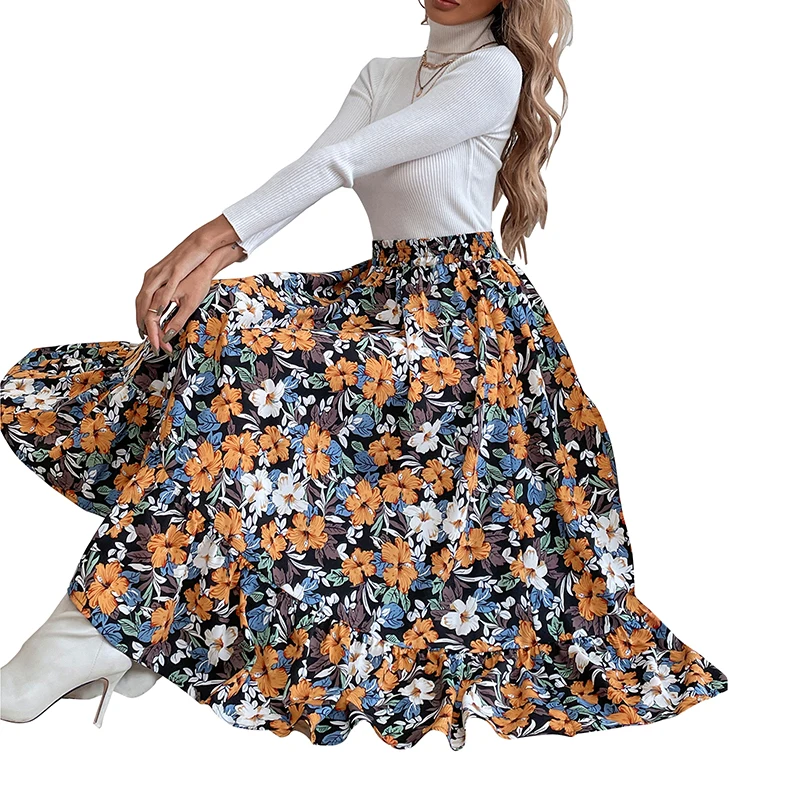 

Юбка женская летняя с леопардовым/цветочным принтом, S/M/L/XL