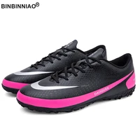 binbinniao mens soccer shoes ultralight football boots kids boys sneakers non slip agtf soccer cleats large size 32 47