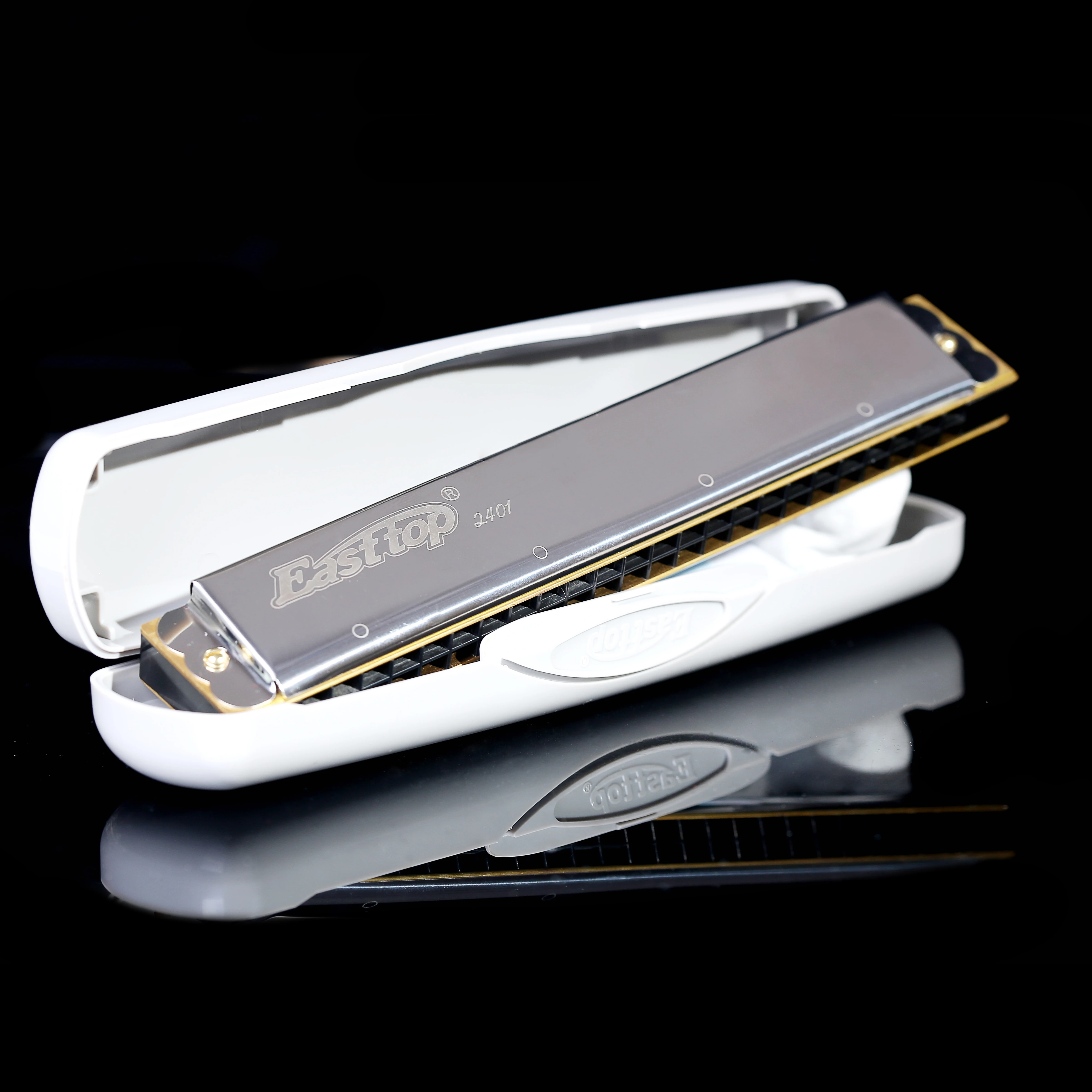 EASTTOP T2401 полифоническая Губная гармошка серебристого цвета с 24 отверстиями