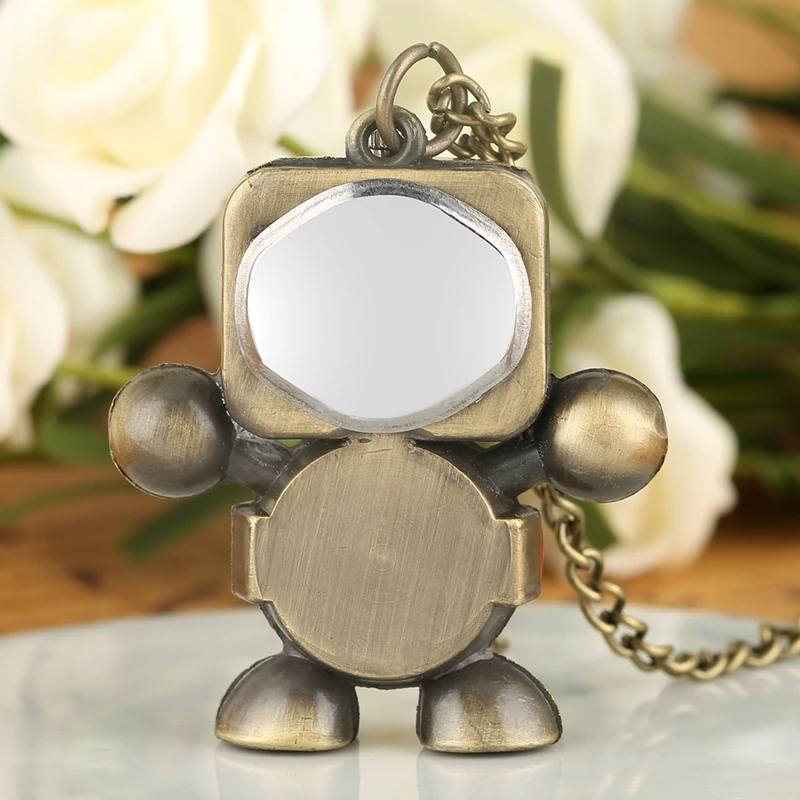 Нежный Робот Форма карманные наручные часы бронзового сплава практические